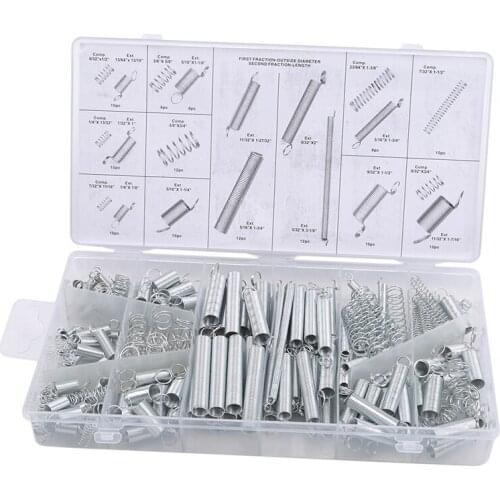 200pcs Spring Assortment Set Compression Extension Springs For Repairs Coil Spring Tension Spring Pressure Kit With Storage Box