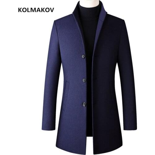 2021 new arrival winter warm wool coat thicked trench coat men,High quality mens smart casual woolen jackets,size M-5XL