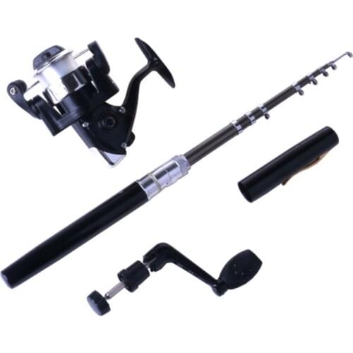 2021 Spinning Fishing Rod Travel Sea Pole De Pesca Mini Carbon Telescopic Fishing Rod Reel Combo Set