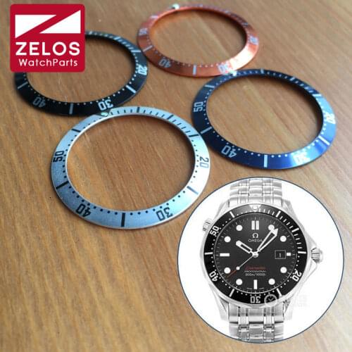38mm Luminous Aluminum watch bezel insert loop for OMG sea-master automatic watch case parts 212.30.41.61.01.001