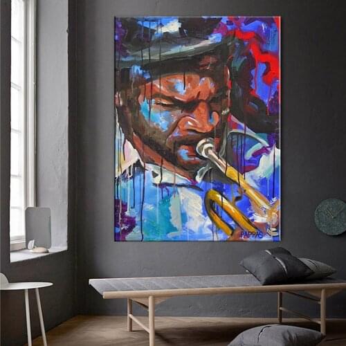 Abstract Men Blowing Instruments Canvas Painting Wall Art Print Graffiti Abstract Women Painting Living Room Home Decoration