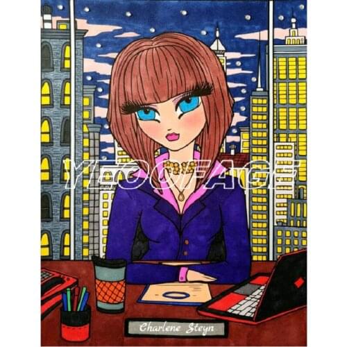 5d DIY Diamond Painting full square round Cross Stitch Office beauties Diamond Embroidery sale Office woman art home Decoration