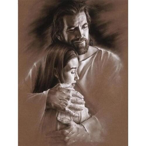 Jesus Lover 5D Diy Diamond Painting Cross Stitch Full Square Drill Crystal Rhinestone Embroidery Sale Religious Wall Decoration