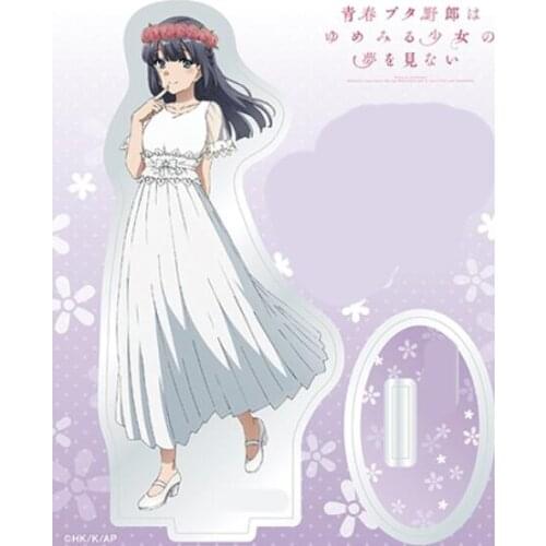 Anime Seishun Buta Yarou Wa Bunny Girl Senpai no Yume Sakurajima Mai Acrylic Stand Figure Model Plate Decor Wedding Dress Series