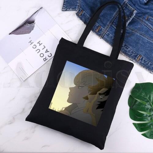 Harajuku Manga Debiruman Devilman Crybaby Anime Large Capacity Storage Handbag Shoulder Bag Tote Reusable Student Bookbag