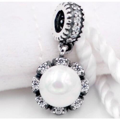 Original Everlasting Grace Pearl With Crystal Pendant Beads Fit 925 Sterling Silver Bead Charm Bracelet DIY Jewelry