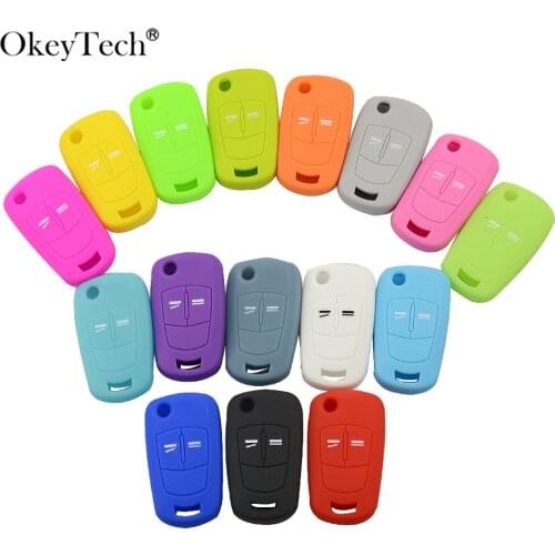 OkeyTech Colorful 2 Buttons Car Key Shell Fob Cover for Opel Astra H Corsa D j insignia g vectra c mokka zafira Car Key Case