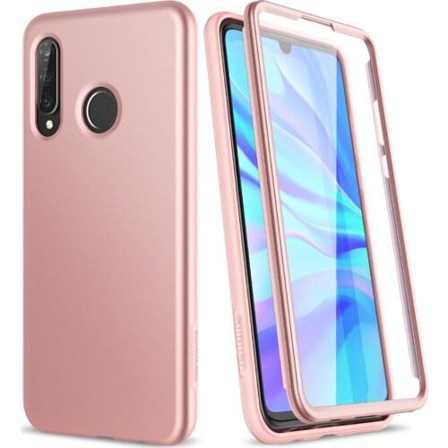 For Huawei P30 lite Case 360 Protection Silicone Back Cover with Built in Screen Protector Bumper Shockproof Case for P30 lite