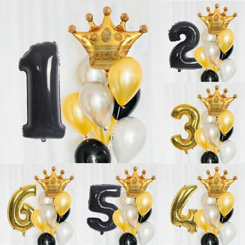 10pcs Digital Crown Aluminum Mold Balloon Birthday Adult Wedding Party Anniversary Decoration Childrens Toy Gift Baby Shower