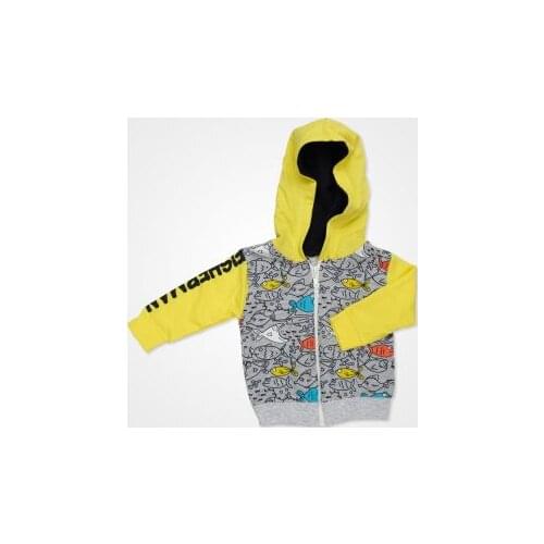 Hippıl Baby Balık Desenli Kapşonlu Ceketli Bebek Takımı 3 Parça