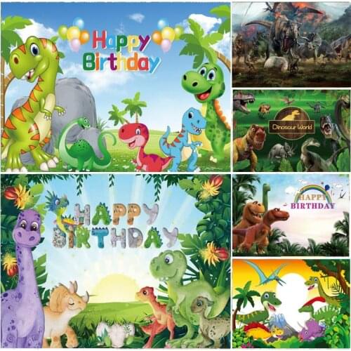 Customized Dinosaur Backdrop Baby Shower Children Happy Birthday Party Photography Background For Photo Studio Prop