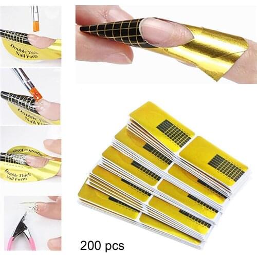 200PCS Professional Nail Tip Extension Forms Guide Stickers for Acrylic UV Gel DIY Nail Art Manicure Tool