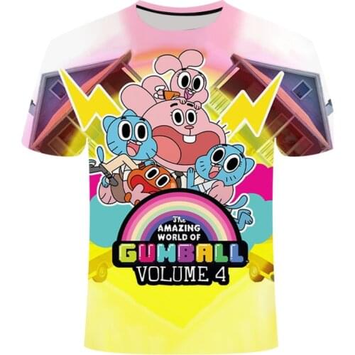 Gumball amazing world t shirt Gumball pattern 3D printed t-shirt awesome streetwear graphic T-shirt men women boys clothes