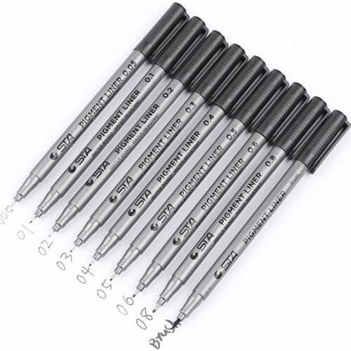 Art Marker Pen Waterproof Art Markers Brush Pen Painting Line Water Based Drawing Black Art Supplies School Office Stationery