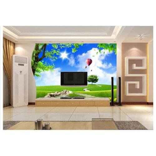 Customized 3d wallpaper 3d wall mural wallpaper TV background wall blue sky and white clouds scenery living rome photo wallpaper