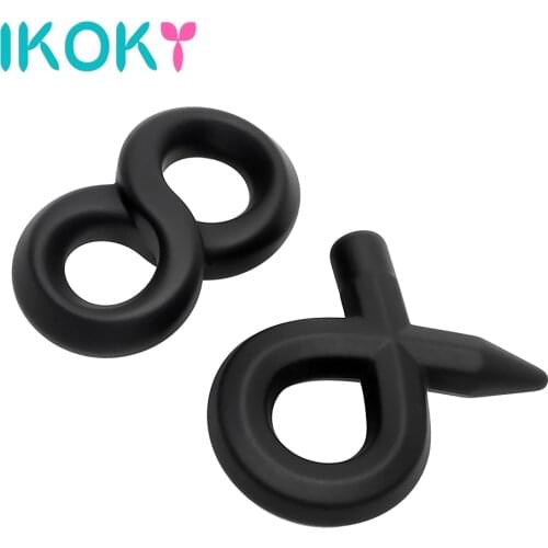 IKOKY Penis Ring Soft Fluid Silicone Cock Ring Sex Toys For Men Male Masturbation Adult Products Delay Ejaculation Cockring