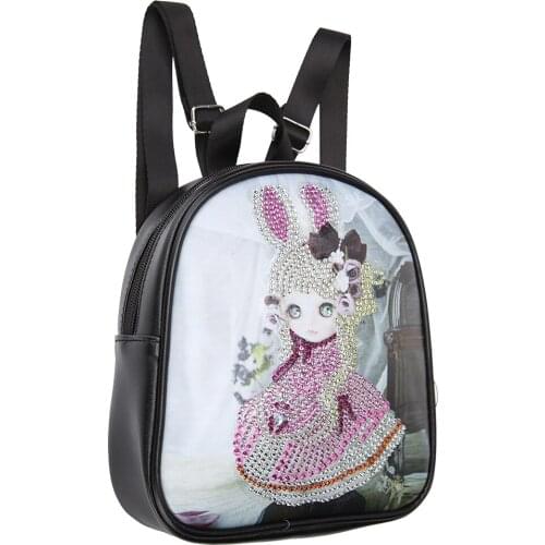 DIY Special Shaped Diamond Painting Leather Bags Chain Storage Bag Cross Stitch Wallet Students Backpack Children School Bags