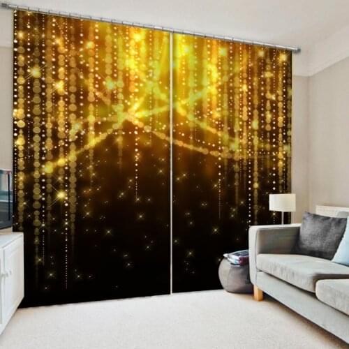 Beautiful Photo Fashion Customized 3D Curtains gold curtains 3D Window Curtains For Living Room Bedroom