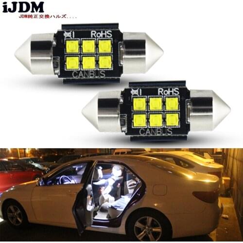Xenon White 6SMD 1.25" 31mm 578 576 DE3175 DE3021 DE3022 LED Bulbs For Car Interior Dome Lights, Vanity Mirror, Cargo Lights