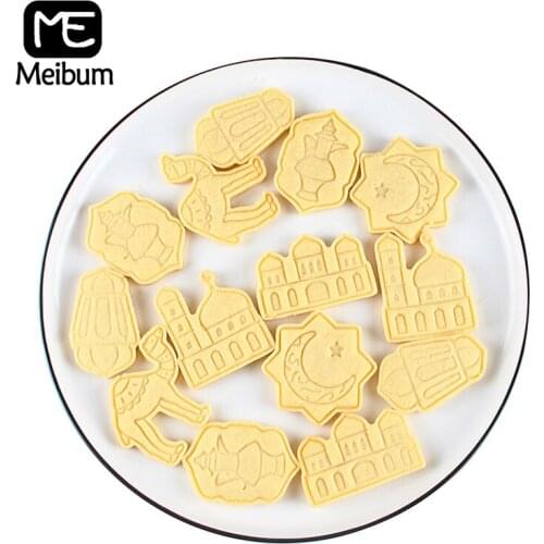 Meibum Plastic 3D Cookie Mlod Set Biscuit Stamp Middle Eastern Style Cookie Cutters Pastry Baking Mould Cake Decorating Tools