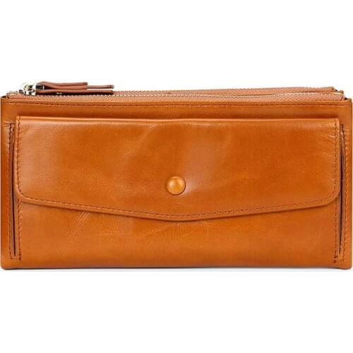 Fashion 100% Genuine Leather Wallet female Coin Purse Portomonee Clutches Long Clamp for Money Lady Wallets Card Holder Girls