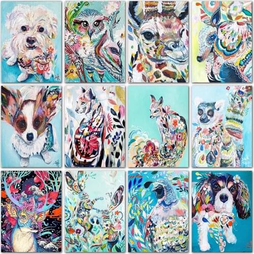 5D DIY Diamond Painting kit animals Fox dog deer owl Full Square&Round Diamond embroidery Cross stitch mosaic paint home decor