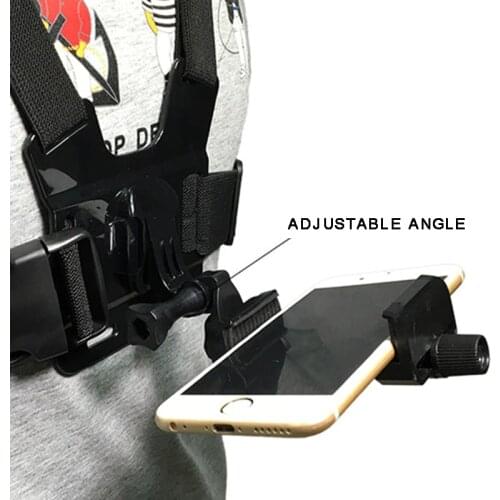 Chest Harness Fixing Strap Mobile Phone Holder Adjustable Phone Clip Holder Universal Action Camera POV Bracket Assessories