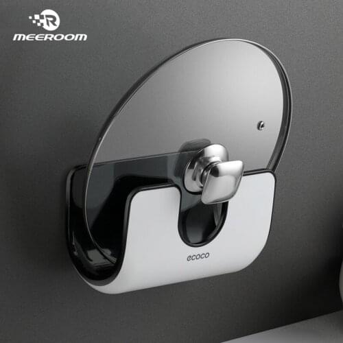 Wall Mounted U-shaped Pot Lid Rack Punch-Free Kitchen Organizer Dishes 4 Hooks Cutting Board Lid Hanging Holder for Kitchen