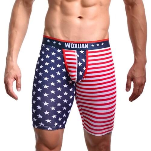 New Mens Shorts Boxers Homewear Boardshorts USA American Flag Stars Stripes Underpants Casual Half Pants Boxers Underwear Hot