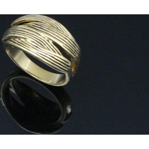 New Luxury Women Brushed Weaving Gold Color Wedding Rings Stainless Steel Punk Men Fashion Jewelry Wholesale Drop Shipping