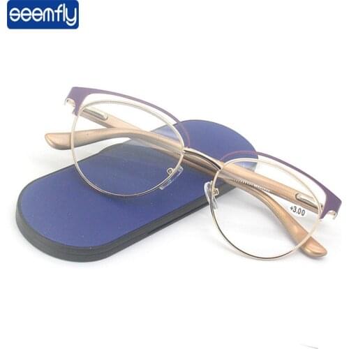 Seemfly Fashion Cat Eye Presbyopic Reading Glasses Ladies Retro Goggles Anti Blue Business Far sight Eyeglasses Male Female +2.0