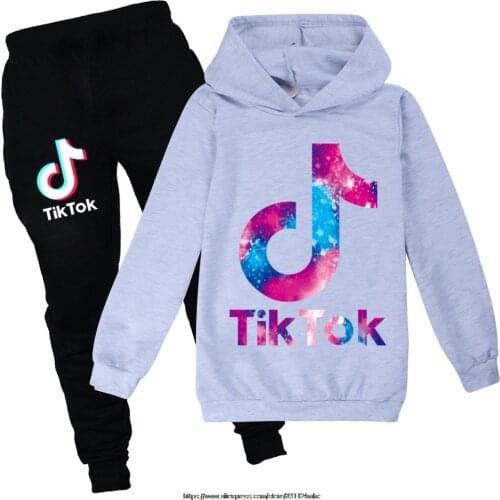 Tik Tok Spring Boy Clothes Girl Boys Clothes Childrens Clothing Tik Tok Printing Childrens Clothing Set Kids Clothes