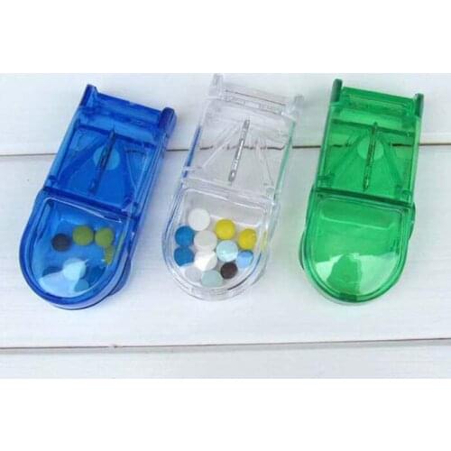 Pill Cutter Splitter Half Storage Compartment Box Medicine Tablet Holder Safe
