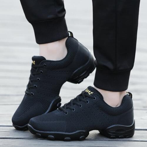 POLALI 2020 Mesh Jazz Shoes Mens Modern Soft Outsole Dance Sneakers Breathable Dancing Fitness Training Shoes