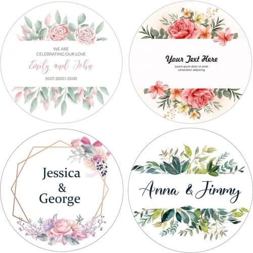 Custom Labels Wedding Baptism Bridal Shower Birthday Party Sticker Personalized Design Label Gift Box Seal Self-adhesive Sticker