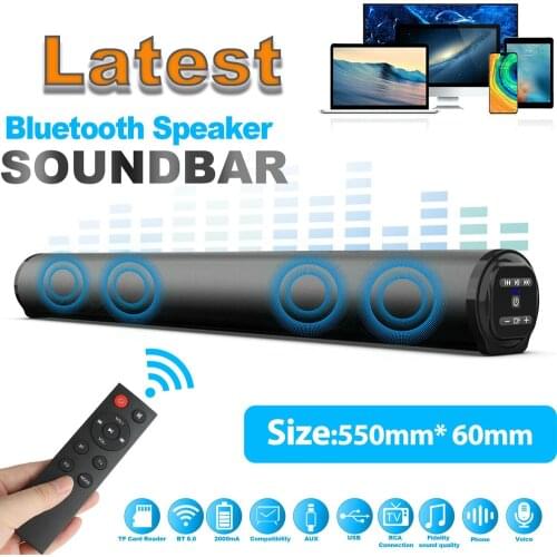 Powerful Portable TV Sound Bar Speakers Wired & Wireless Bluetooth Home Surround Soundbar for PC Outdoor Speaker+Remote