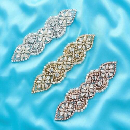 Fashion Silver Gold Rhinestone Crystal applique Wedding Dress Belt Bridal Sash Bridesmaids Belt Beade Wedding Dress Accessories