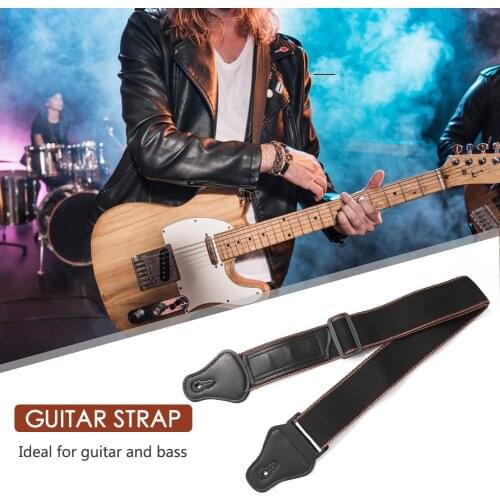 Adjustable Electric Guitar Strap Folk Guitar Picks Holders Thickened PU Leather Acoustic Guitarra Bass Strap Belt with Pick