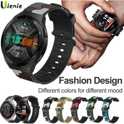 For Huawei Watch GT 2 2e Strap 46mm Silicone Camouflage Wrist Bracelet 22mm Watch band Smart Watch Amazfit Stratos 3 Watchband