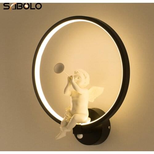 Modern Wall Lamps Art Angel Nordic Creative Lamp For Living Room Bedroom Bedside Wall Lighting LED Wall Lamp Home Lighting