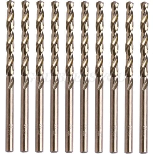10Pcs/Set 4mm M35 Round Shank HSS-Co Cobalt Twist Drill Spiral Drill Bit Drop Shipping