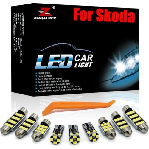 Canbus LED lamp Interior Dome Map lights bulb kit for Skoda for Octavia Fabia Rapid Superb Yeti Karoq Roomster Praktik