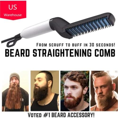 Men Beard Straightener Drop-shipping Fulfillment Hair Straightening Flat Iron Multifunctional Quick Hair Styler Ship from USA