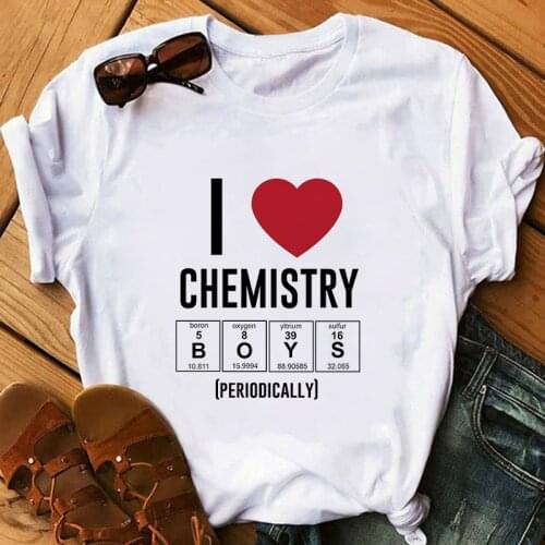 Women’s T-shirts Keep Calm And Study Chemical Harajuku Graphic T-shirt Short Sleeve I Love Chemical Top Women
