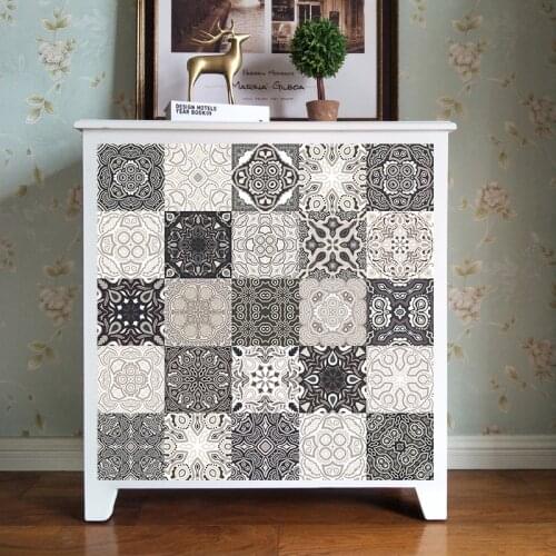 10/15/20/30cm Retro Pattern Ceramics Tiles Strip Wall Sticker Kitchen Stairs Art Mural Home Decor Waterproof PVC Art Wall Decals