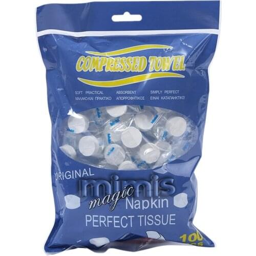 Practical 100Pcs Disposable Compressed Towels Tablet Capsules Washcloth Travel Camping