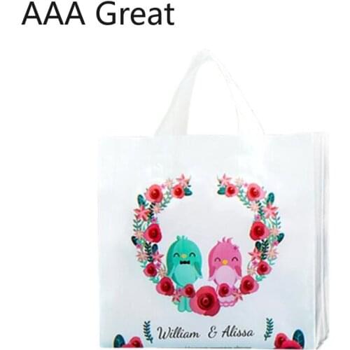 50Pcs/Lot Party Gift Bag Party Decoration Plastic Candy Bag Food Bag For Kids Festival Wedding Party Supplies Heart Flower Pouch