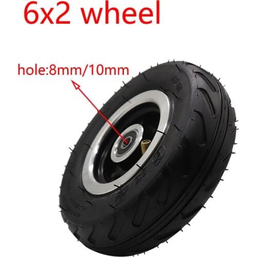 6 Inch 6x2 Wheel Electric Scooter Inner and Outer Tire With Hub With 8mm 10mm Axle Hole For Trolley Cart Wheel Accessories