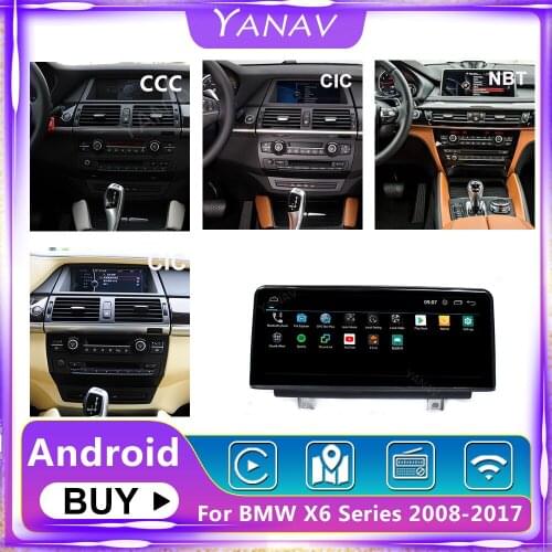 2 Din Android Car Radio For BMW X6 Series E71 2008-2017 CCC CIC NBT GPS Navigation Auto Carplay Wireless DVD MP4 Stereo Receiver