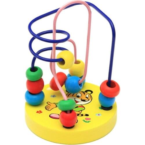 Wooden Round Beads Toy Children Kids Baby Colorful Wooden Mini Around Beads Early Educational Toy Kids Play Game Toys